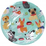 Párty tácky s motivem PES 23 cm, 6 ks