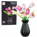 Stavebnice tulipány ve váze – buket 223 dílků