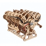 Ugears 3D dřevěné mechanické puzzle motor V8