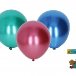 Nafukovací balonky 25 cm, sada 5 ks, chromové