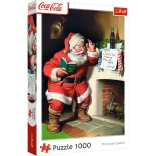 Puzzle 1000 dílků Coca‑Cola vánoční – Santa u krbu