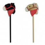 Plyšový kůň na tyči se zvukem 80 cm, černý