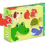 Djeco puzzle zvířátka 10x2 dílků