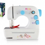 Kompaktní šicí stroj s kovovou konstrukcí a světelnými efekty