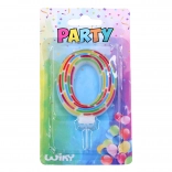 Párty svíčka číslo 0 s čárkami