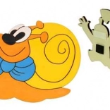 Dřevěná dekorační magnetka šnek