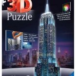RAVENSBURGER svítící 3D puzzle Empire State Building – noční edice, 216 dílků