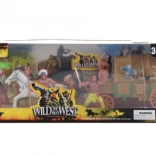 Indiánská sada s koněm a vozem – plastová hračka