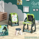 Multifunkční dětská tabule 3+ magnetická + křídová + stolička + papírenské potřeby