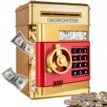 Interaktivní sejf - pokladnička se zámkem na kód - zlatá