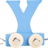 Dřevěný vláček s písmenem Y – barevný vagónek small foot