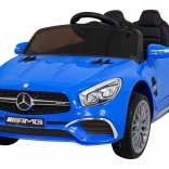 Dětské elektrické autíčko MERCEDES-BENZ AMG SL 65, modré, 12 v, dálkové ovládání, led, ekokůže, kola eva