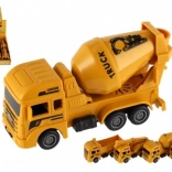 stavební plastové auto 12cm na zpětné natažení