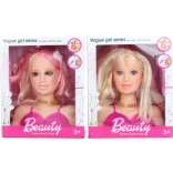 Česací hlava blondýnka s doplňky