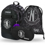 Školní set Baagl Wednesday: batoh, penál a sáček