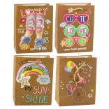 Papírová dárková taška s barevnými motivy 23 x 18 x 10,5 cm