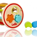 Dřevěný kulatý třídicí box s tvary Lelin