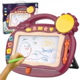 Woopie magnetická kreslicí tabule se zvuky a razítky, hnědá