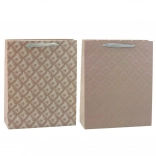 Dárková taška s reliéfem béžová 32 x 26 x 10 cm