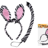 Karnevalová sada zebra s čelenkou a ocasem