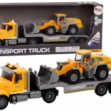 Žlutý nákladní vůz s bagrem, světly a zvuky