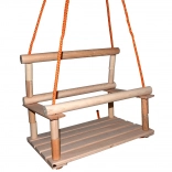 Dřevěná houpačka s ohrádkou pro děti