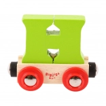 BIGJIGS RAIL vagónek do dřevěné vláčkodráhy – písmeno H