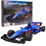 Stavebnice závodního vozu F1 na dálkové ovládání, modrá, 1065 dílků