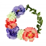 Čelenka Věnec s Barevnými Květinami