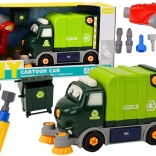 Kreslený recyklační vůz k montáži DIY – zelený