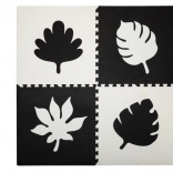 Pěnová hrací podložka puzzle MoMi Feli, černo‑bílá, 60×60 cm, EVA