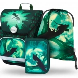 Školní sada BAAGL Ergo Drak: aktovka, penál, sáček