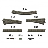 Roco geoLINE sada kolejí s podložím a příslušenstvím pro digitální startovací sady