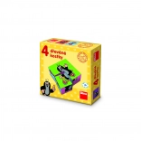 Dřevěné obrázkové kostky KRTEČEK – 4 kostky