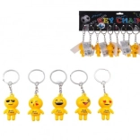 Přívěsek na klíče smajlík, kov/plast, 9 cm