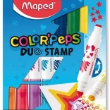 Fixy MAPED Color'Peps Duo Stamp – sada 8 oboustranných razítkovacích fixů