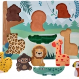 Dřevěný 3D puzzle Safari Zvířata