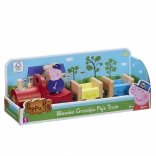 Dřevěný vláček Peppa Pig s dědečkem Prasátkem