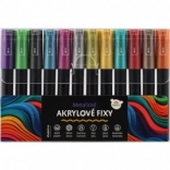 Akrylové metalické fixy 12 ks pro univerzální použití