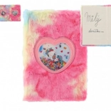 plyšový duhový zápisník s jednorožcem, mix motivů