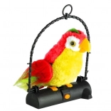 Mluvící papoušek Pleciuga – interaktivní plyšová hračka, červená