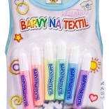 Creatoys perleťové barvy na textil, sada 6 ks