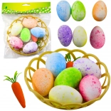 Velikonoční ozdoby v košíčku s vejci a mrkví 7 ks