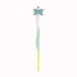 Spona do vlasů vločka s duhovým příčeskem a mašlí