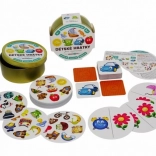 Dětské hrátky 3v1 – postřehové a paměťové hry v plechové krabičce