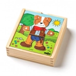 Dřevěné oblékací puzzle pejsek