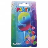 Párty svíčka číslo 9 Duha