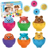 Sorter Montessori Veselá Zvířátka Vajčka 6 ks Woopie