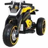 Elektrická dětská motorka Future žlutá s audio panelem a EVA koly
