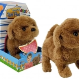 Interaktivní hnědý pejsek na baterie